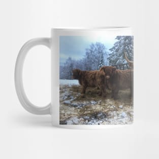 Scottish Highland Cattle Cow and Calves 1879 Mug